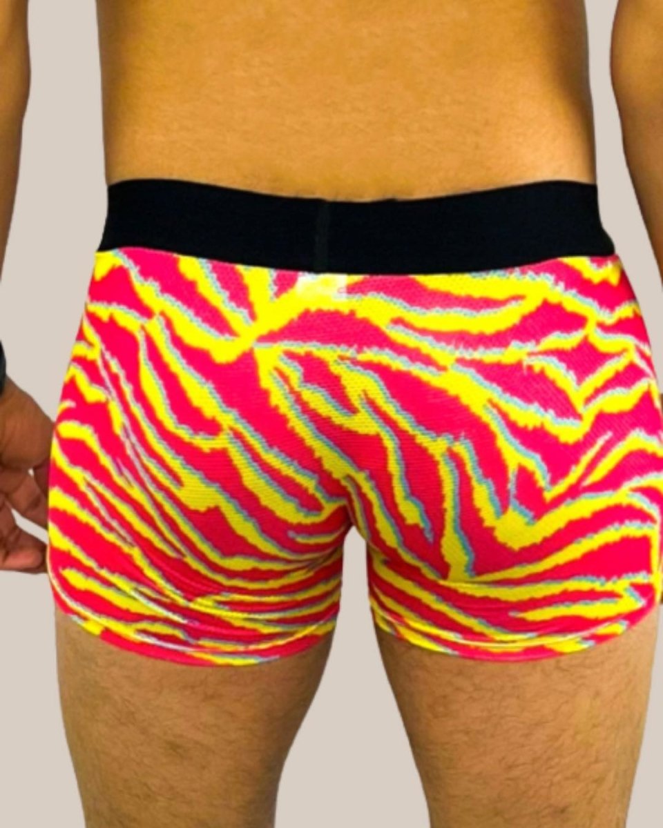 Men's Electric Zebra Boxer Trunk Underwear with Pouch