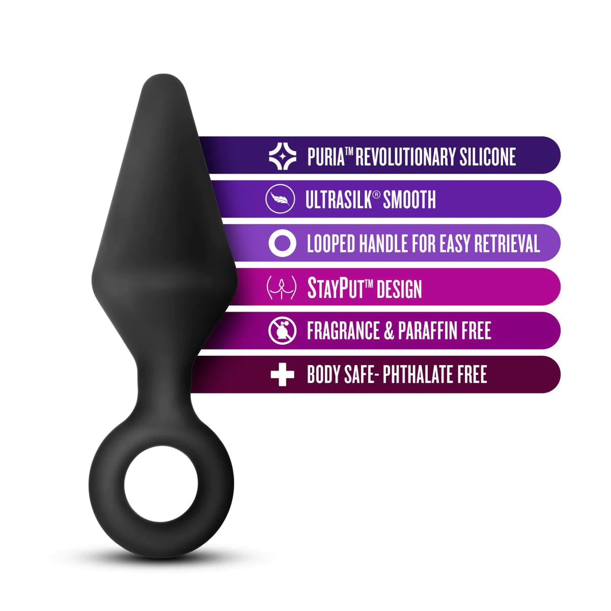 Anal Adventures Platinum Loop Black 5.25-Inch Anal Plug
