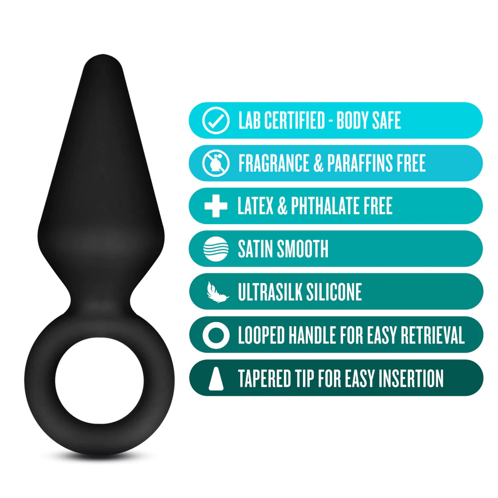 Anal Adventures Platinum Loop Black 3-Inch Anal Plug