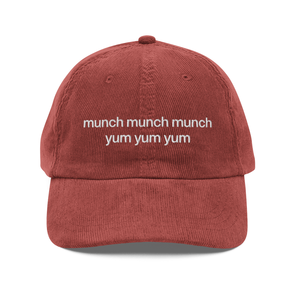 munch munch munch yum yum yum Embroidered Hat