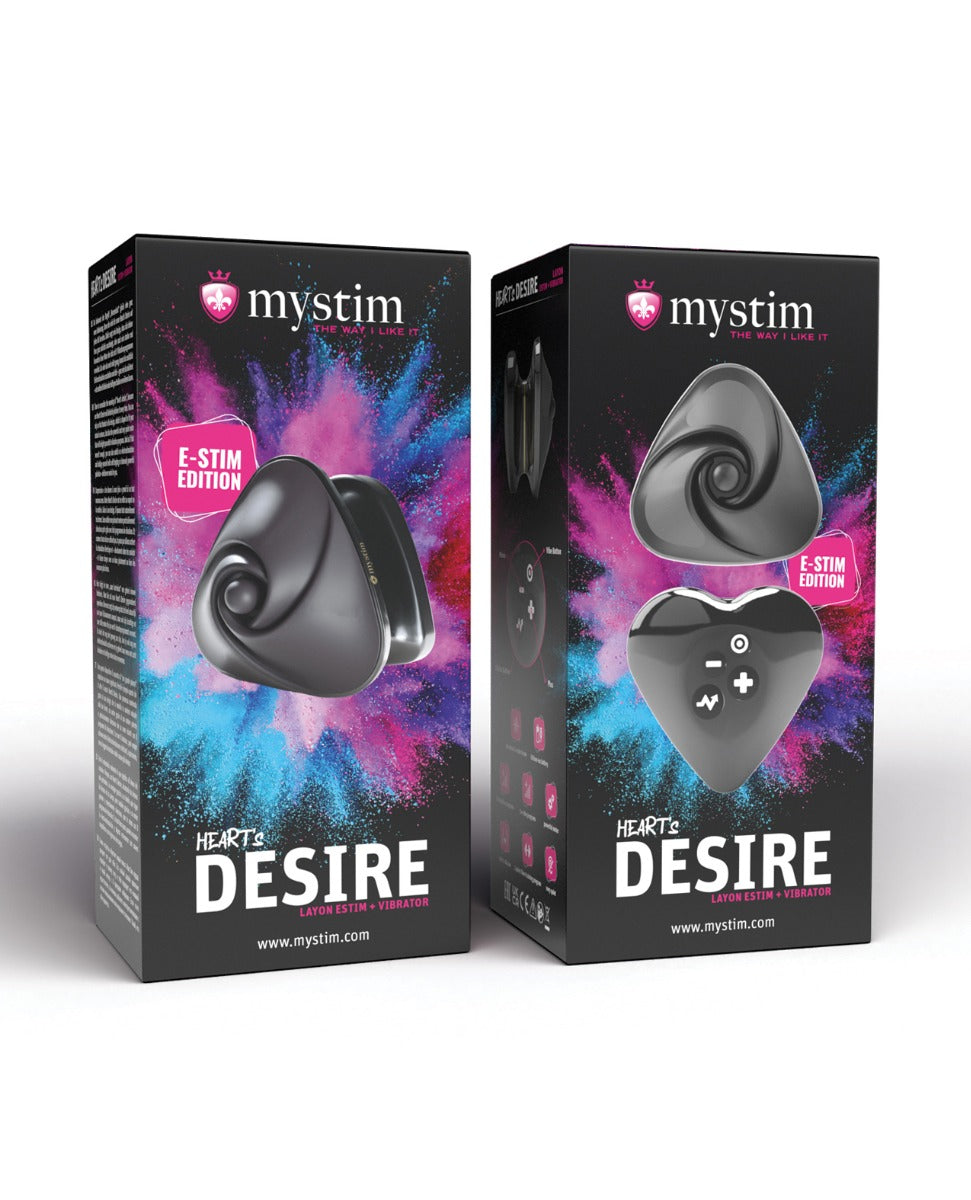 Mystim Heart's Desire E-Stim Lay-On Vibrator - Black