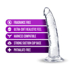 B Yours Plus Lust N’ Thrust Realistic Clear 7.5-Inch Long Dildo