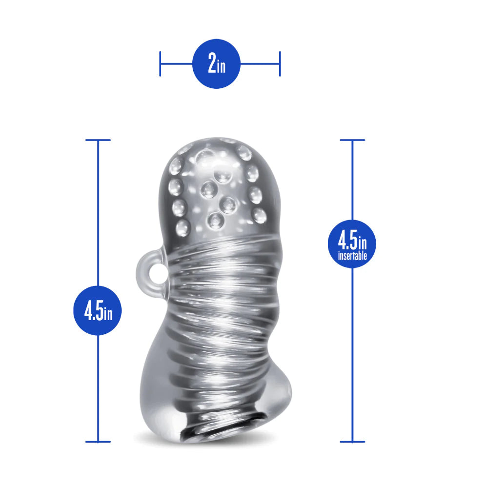 Rize Squeezy Multi-Textured Chamber Squeezable Clear Stroker