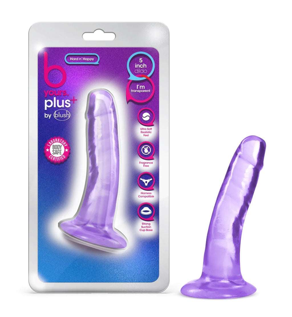 B Yours Plus Hard N’ Happy Realistic G-Spot Purple 5.5-Inch Long Dildo