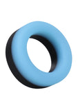 Rock Solid The Big O Glow in the Dark Silicone Cock Ring - Blue/Black