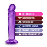 B Yours Sweet N' Small 6 Realistic Purple 6.5-Inch Long Dildo