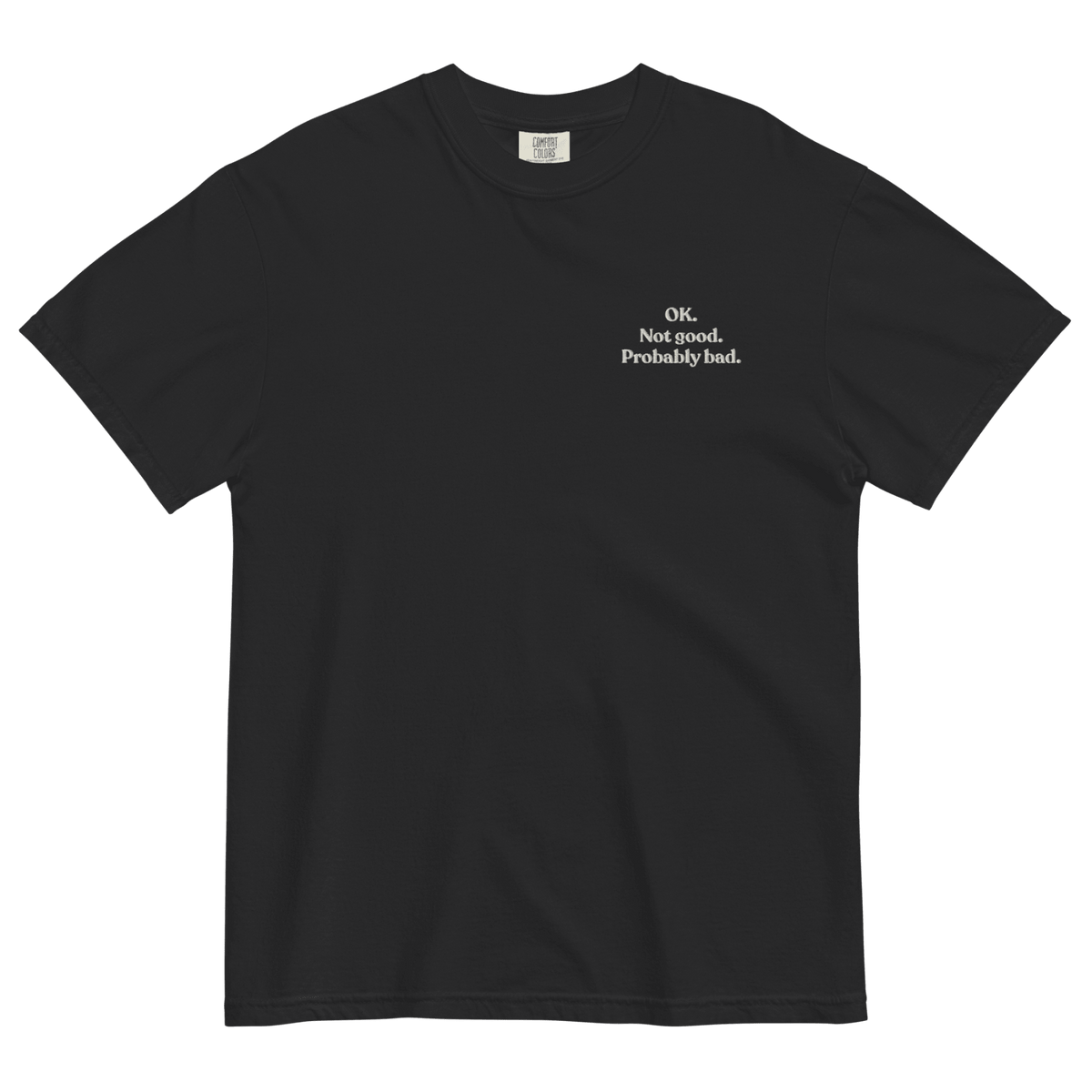 OK. Not Good. Probably Bad. Embroidered T-Shirt
