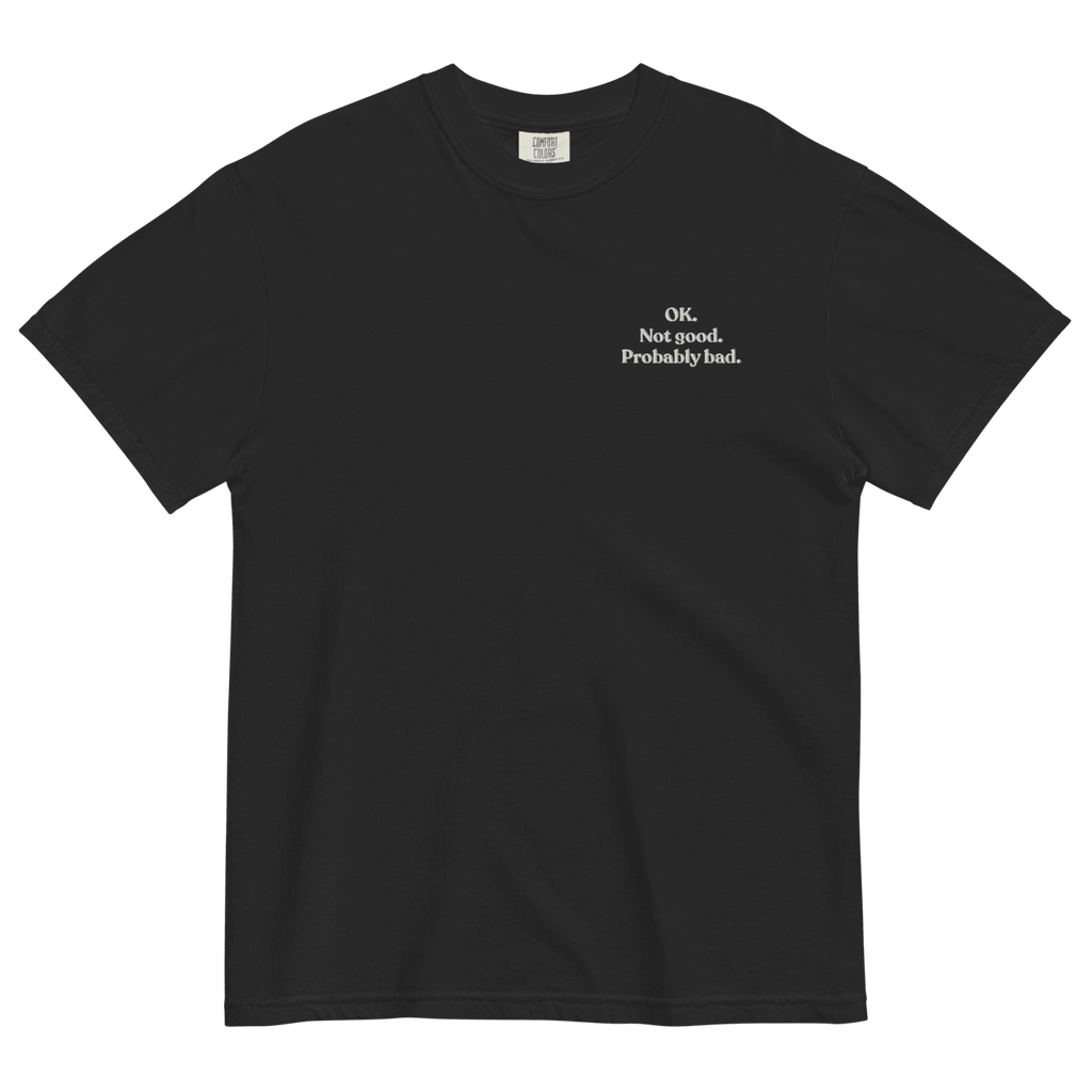 OK. Not Good. Probably Bad. Embroidered T-Shirt
