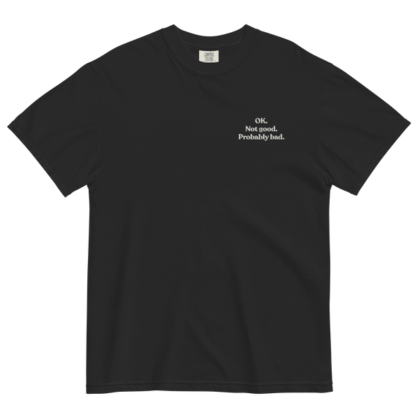OK. Not Good. Probably Bad. Embroidered T-Shirt