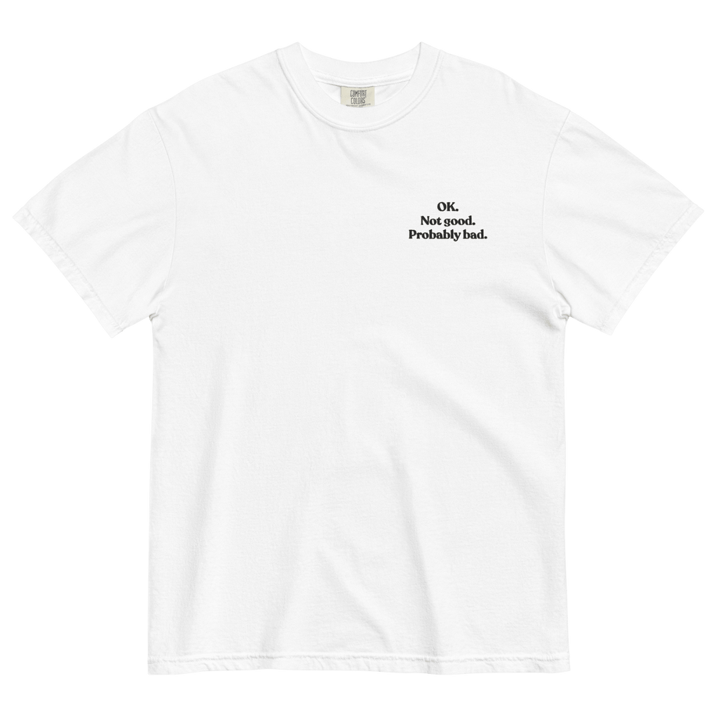 OK. Not Good. Probably Bad. Embroidered T-Shirt