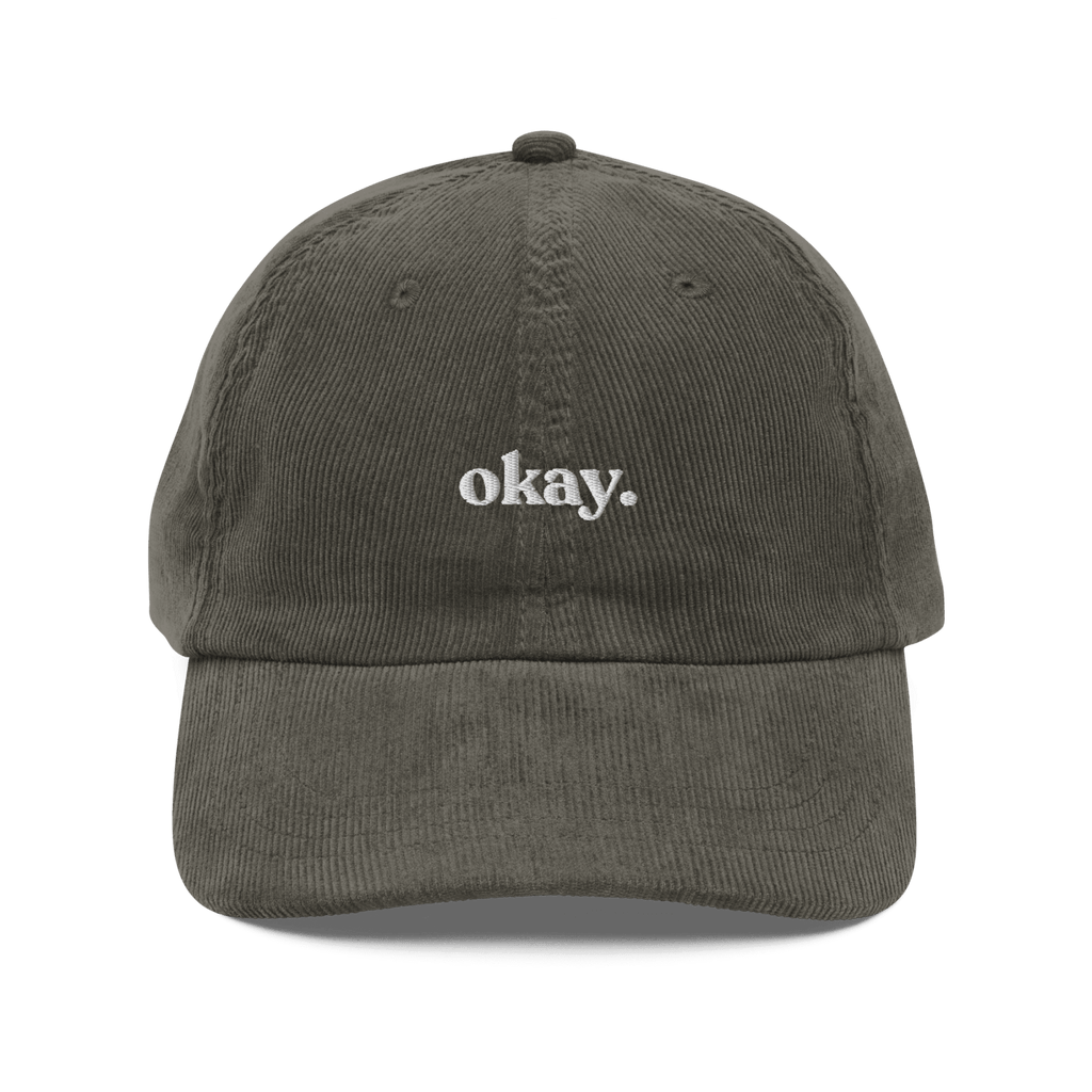 Okay. Embroidered Corduroy Hat