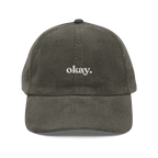 Okay. Embroidered Corduroy Hat