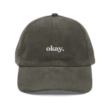 Okay. Embroidered Corduroy Hat