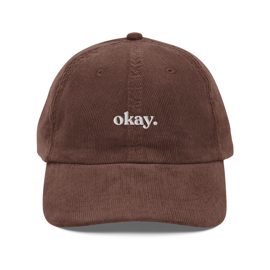 Okay. Embroidered Corduroy Hat