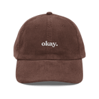Okay. Embroidered Corduroy Hat