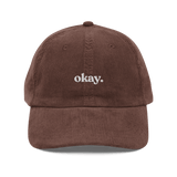 Okay. Embroidered Corduroy Hat