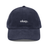 Okay. Embroidered Corduroy Hat