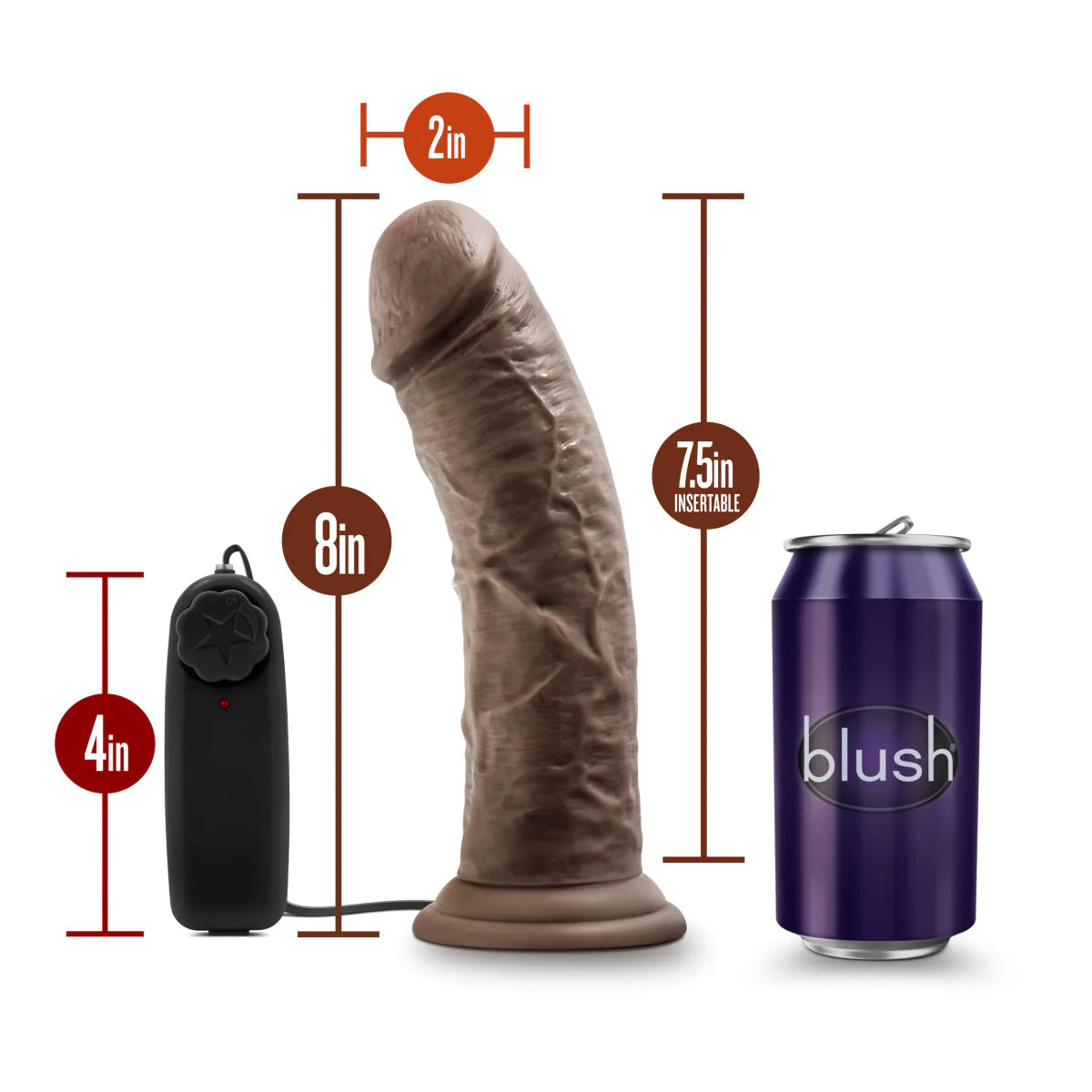 Dr. Skin Dr. Joe Realistic Chocolate 8-Inch Vibrating Dildo