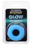 Rock Solid Lifesaver Glow in the Dark Silicone Cock Ring - Blue