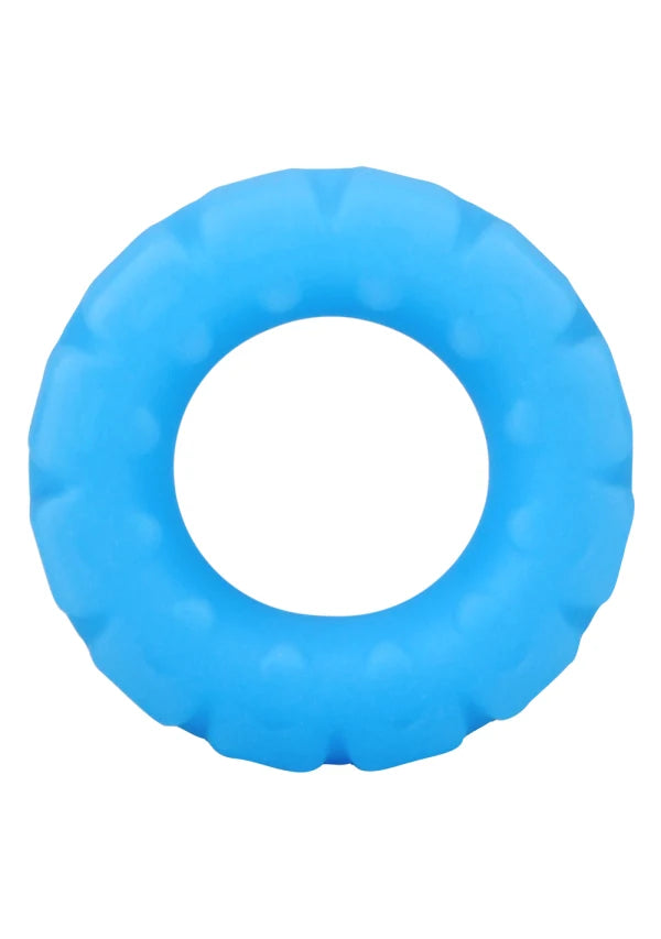 Rock Solid The Tire Silicone Glow in the Dark Cock Ring - Blue