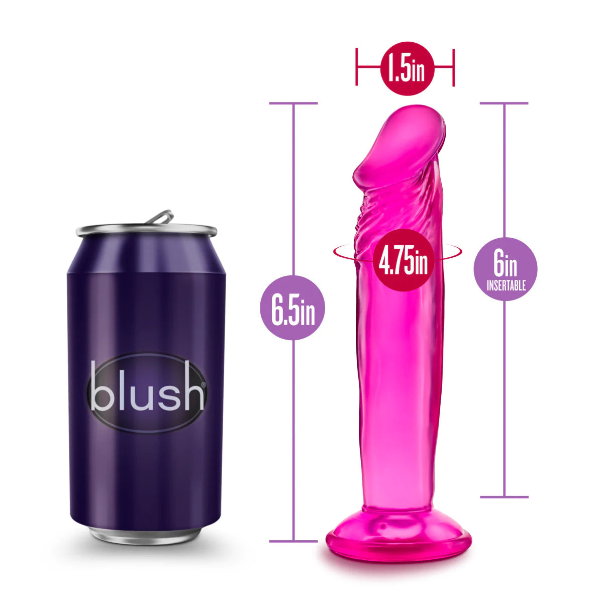 B Yours Sweet N' Small 6 Realistic Pink 6.5-Inch Long Dildo