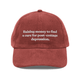 Raising money to find a cure for post-cottage depression Hat