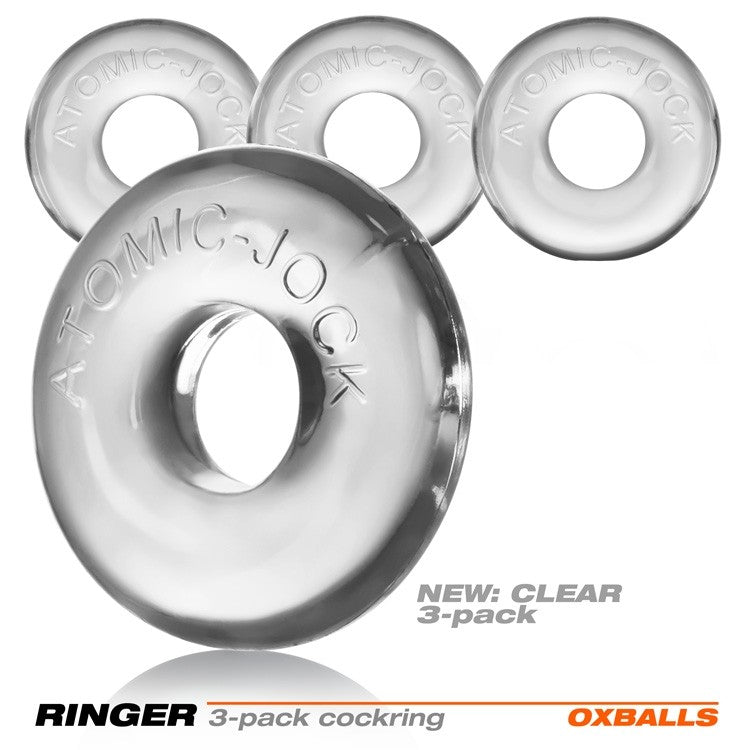 Oxballs Ringer Donut Cockring 3 Pack Clear