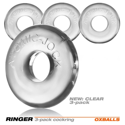 Oxballs Ringer Donut Cockring 3 Pack Clear
