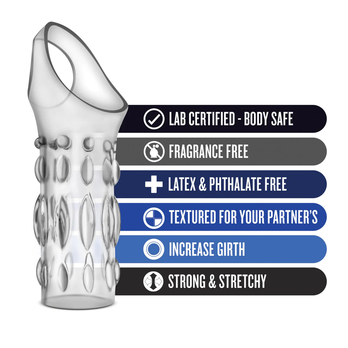 Performance Clear Stretchy Studded Penis Sleeve Ring