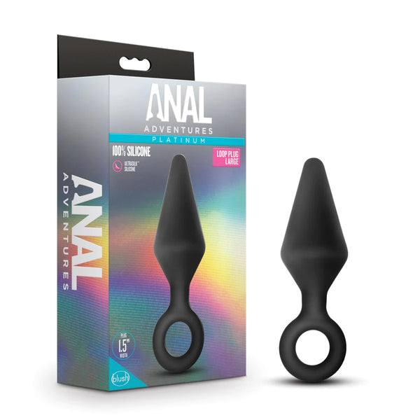 Anal Adventures Platinum Loop Black 5.25-Inch Anal Plug