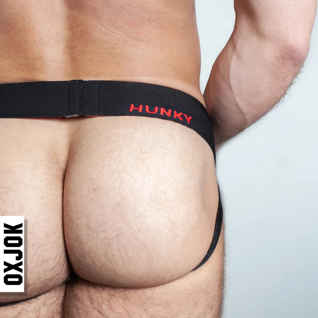 Hunky Junk Hunker Comfy Pouch Slider-Strap Jock - Red