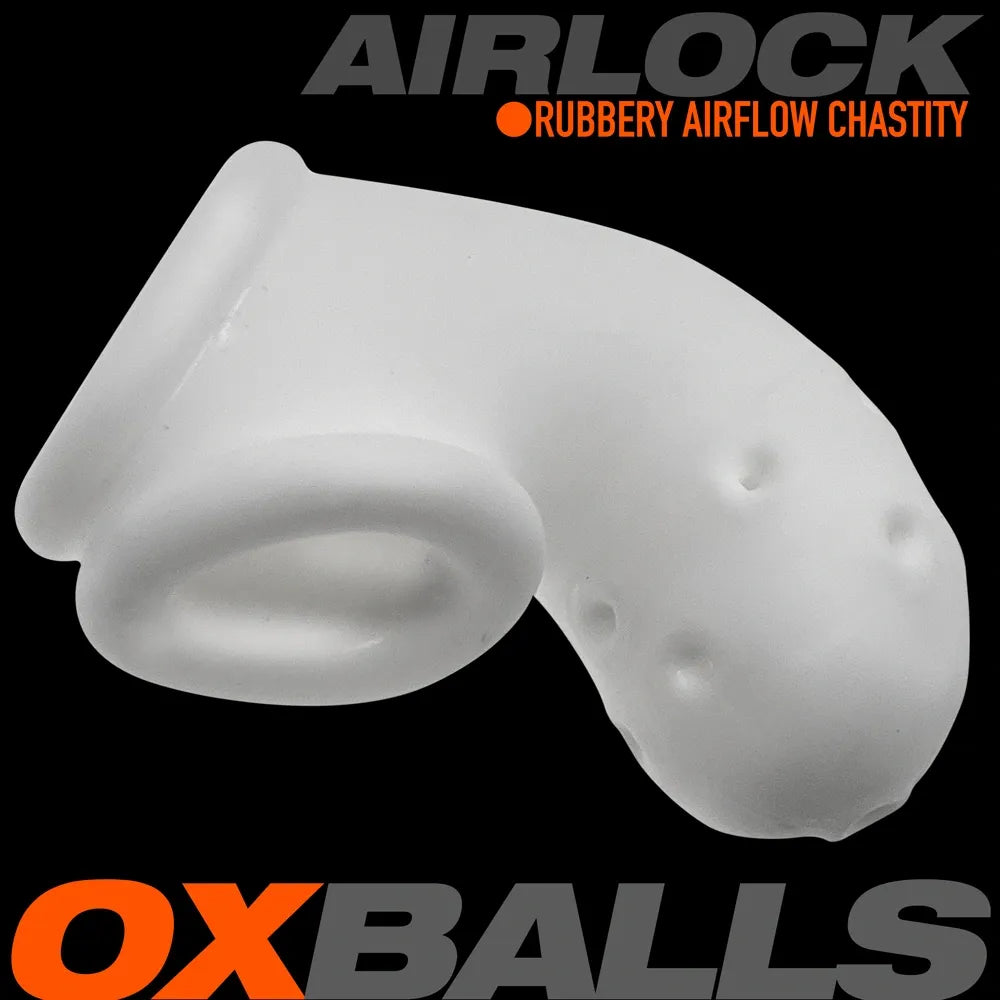 Oxballs Airlock Air-Lite Vented Silicone Chastity - White Ice