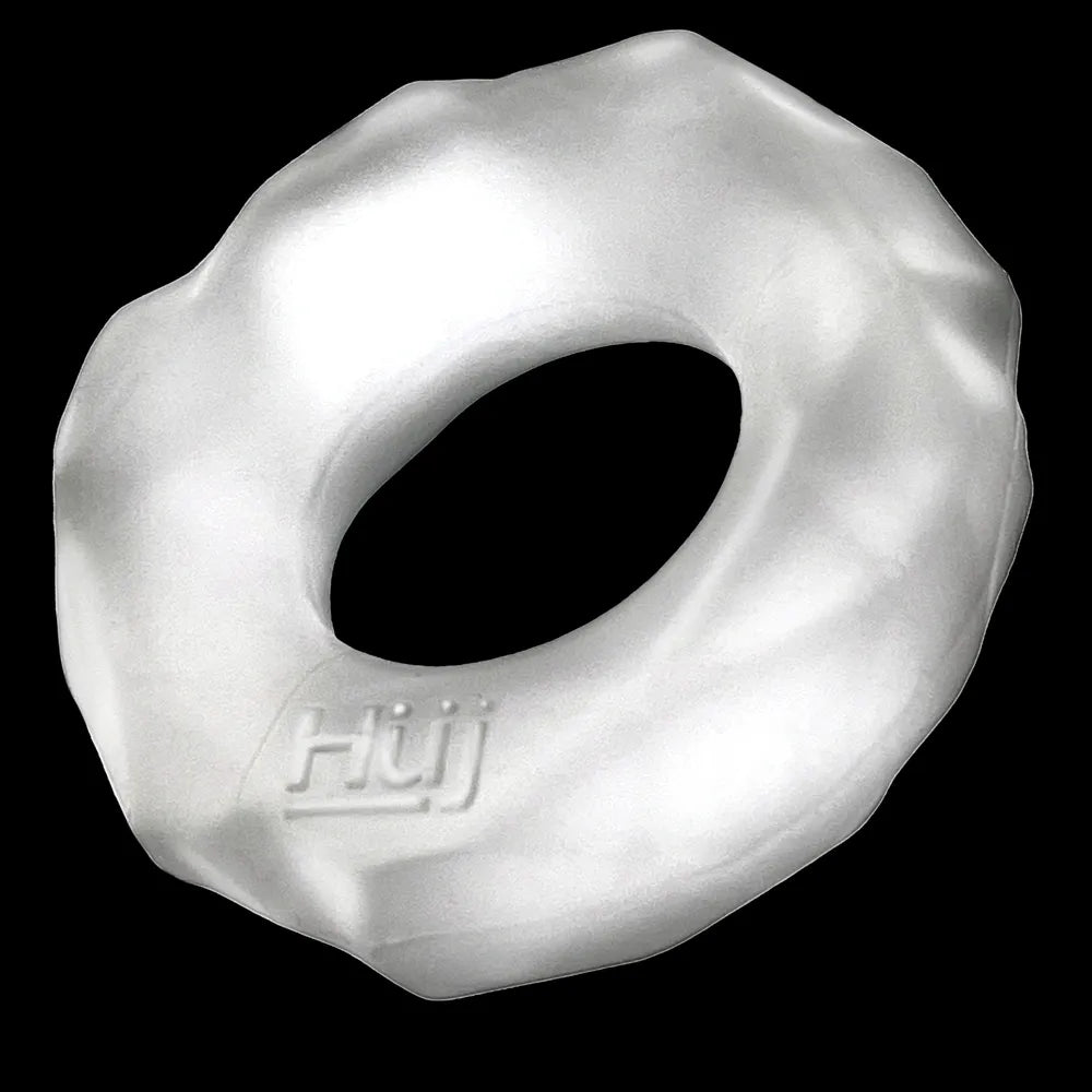 Hunkyjunk Fractal Tactile Cockring - Clear Ice