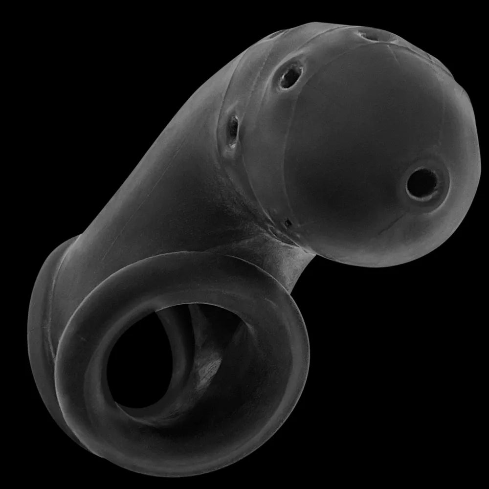 Oxballs Airlock Air-Lite Vented Silicone Chastity - Black Ice