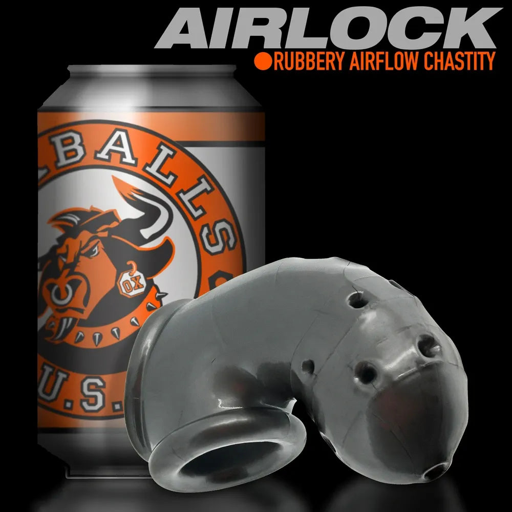 Oxballs Airlock Air-Lite Vented Silicone Chastity - Steel