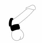 Cock and Ball Ring/ Stretcher by Perfect Fit - Black