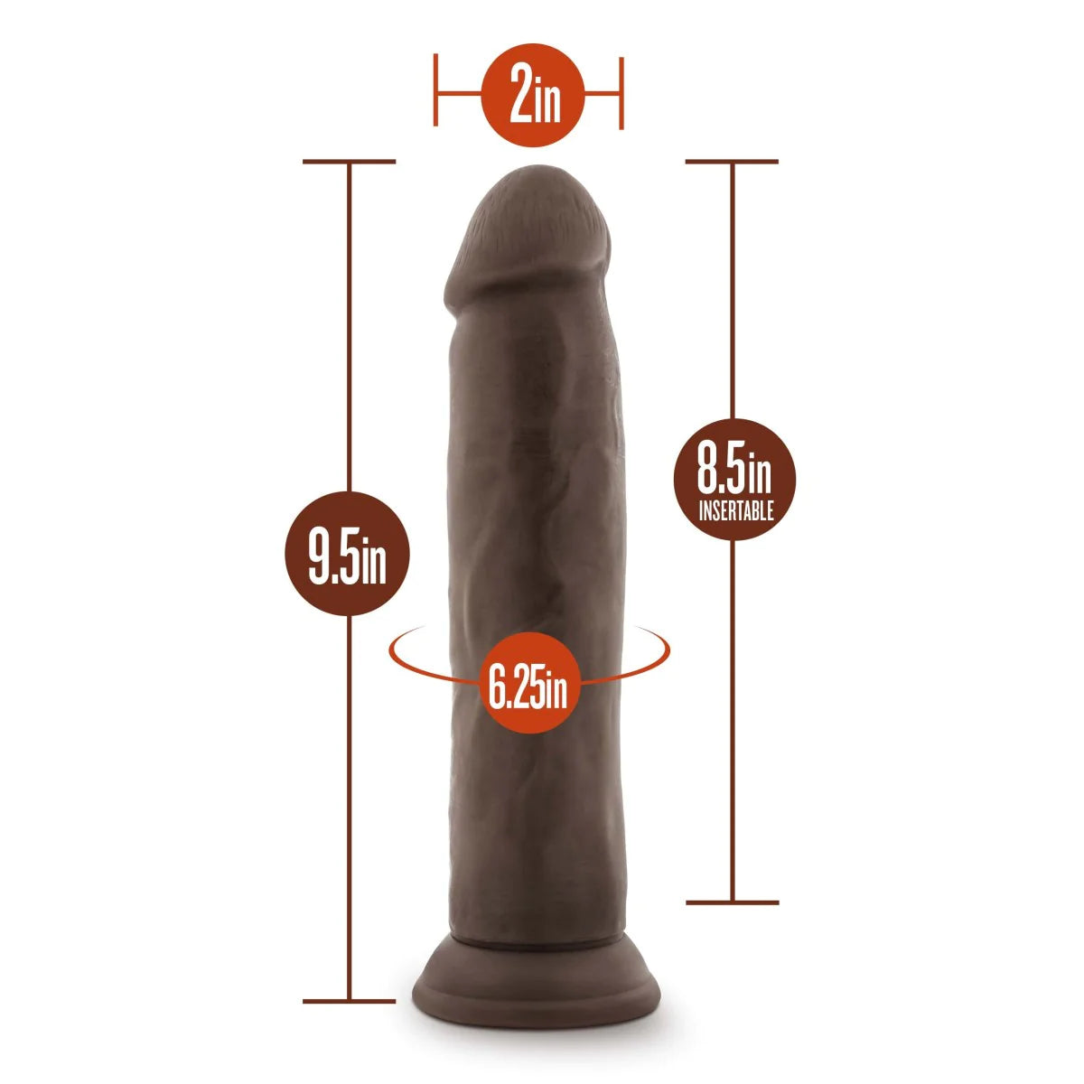 Dr. Skin Plus Realistic 9.25-Inch Dildo - Chocolate