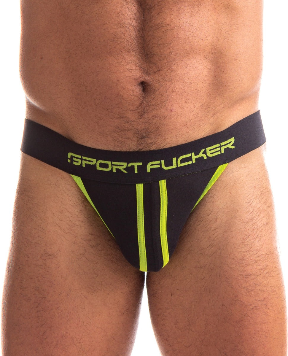 Sport Fucker Jersey Jock - XL Black/Black