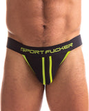 Sport Fucker Jersey Jock - XL Black/Black