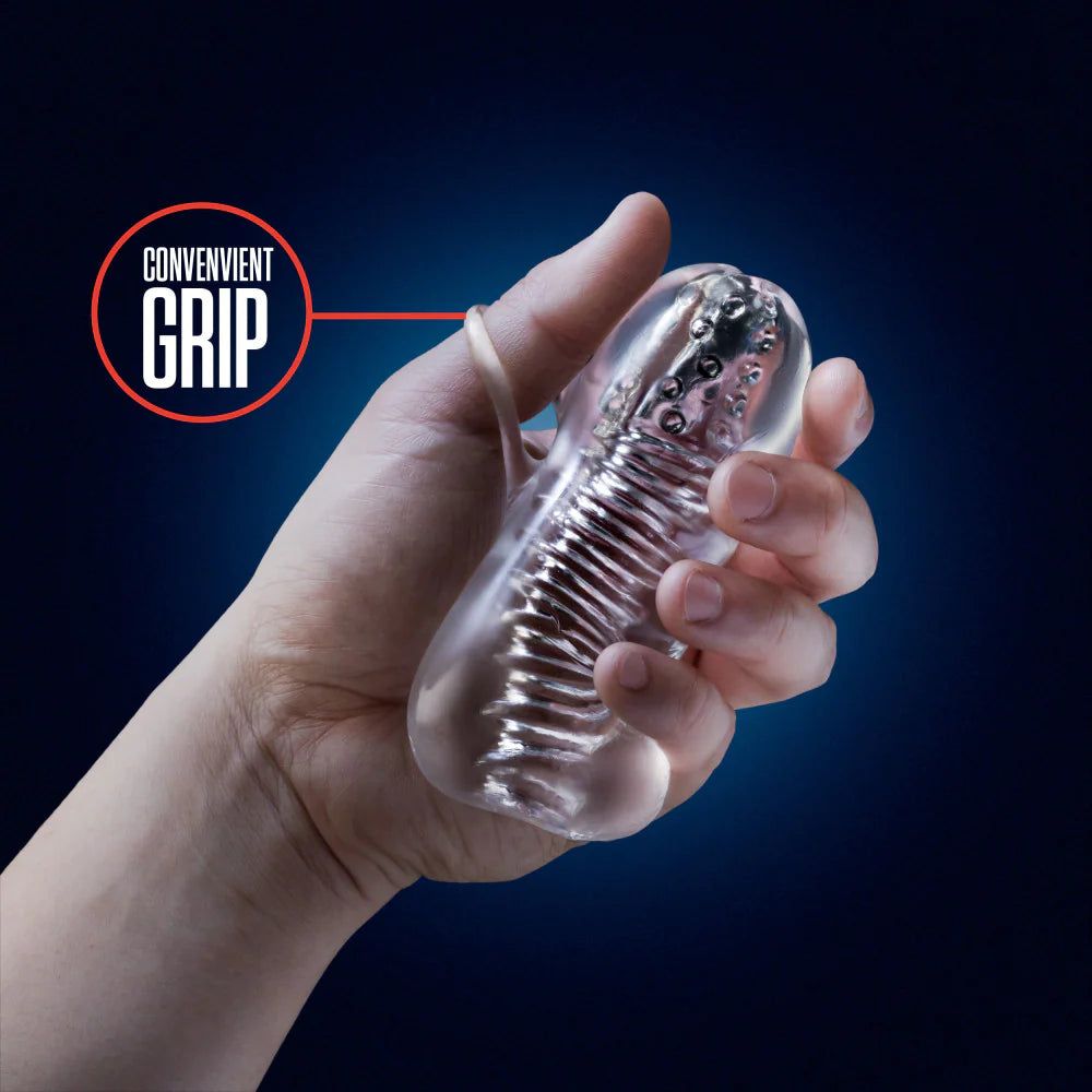Rize Squeezy Multi-Textured Chamber Squeezable Clear Stroker