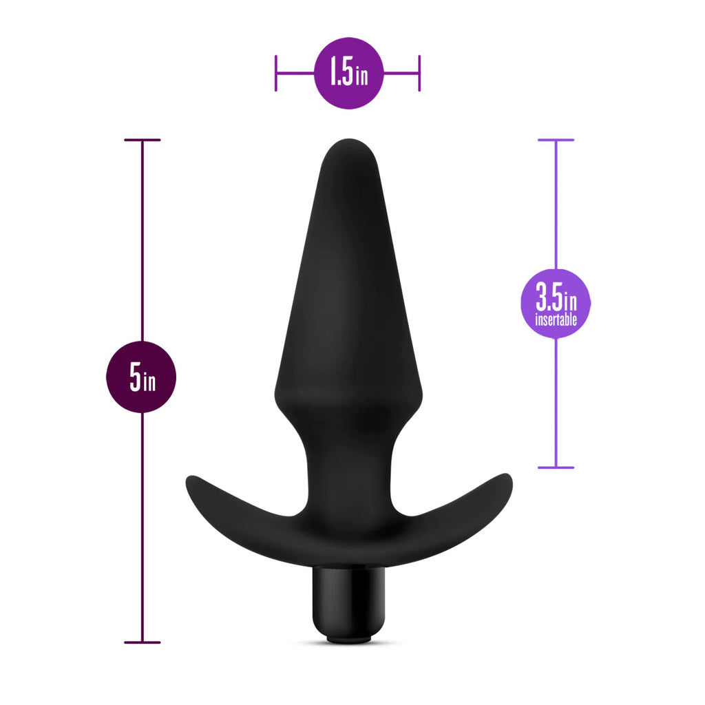Anal Adventures Platinum Black 5-Inch Vibrating Anal Plug