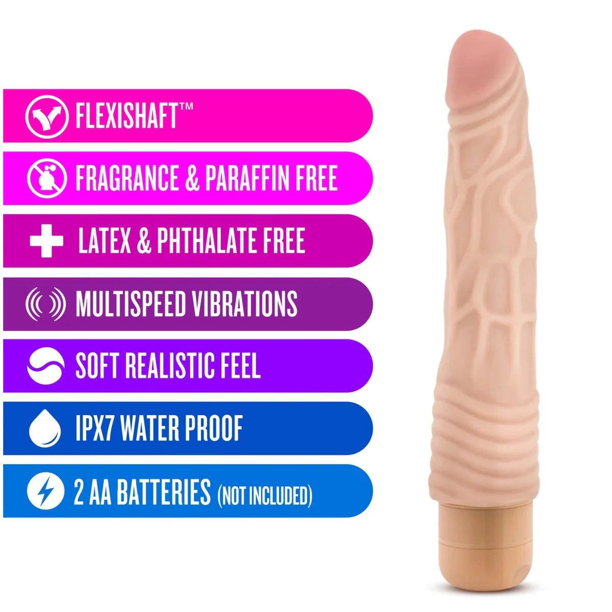 Dr. Skin Cock Vibe 2 Realistic Beige 9-Inch Long Vibrating Dildo