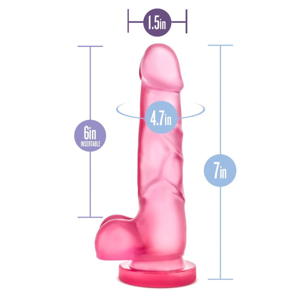 B Yours Sweet N' Hard 4 Realistic Pink 7.75-Inch Long Dildo