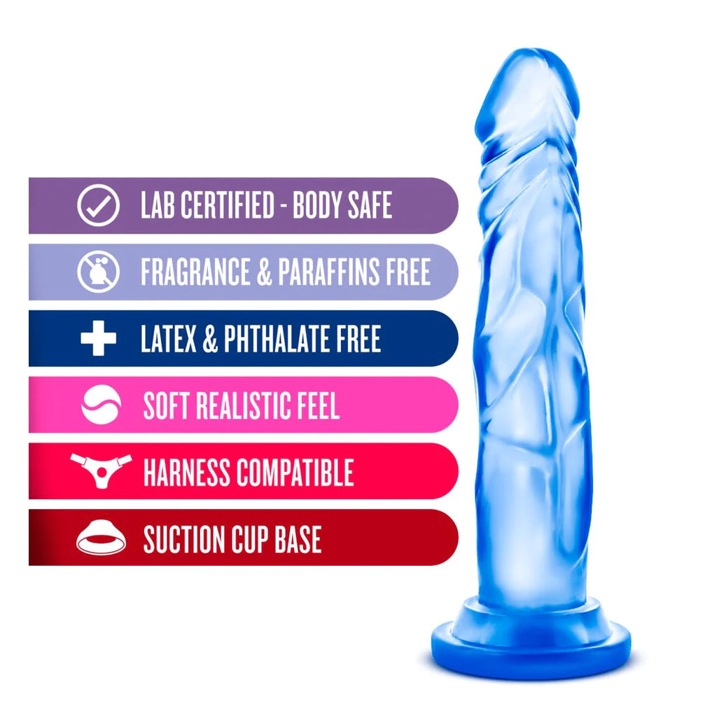 B Yours Sweet N' Hard 5 Realistic Blue 7.5-Inch Long Dildo