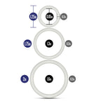 Performance VS4: Glow In The Dark White Penis Ring Set 3-Sizes