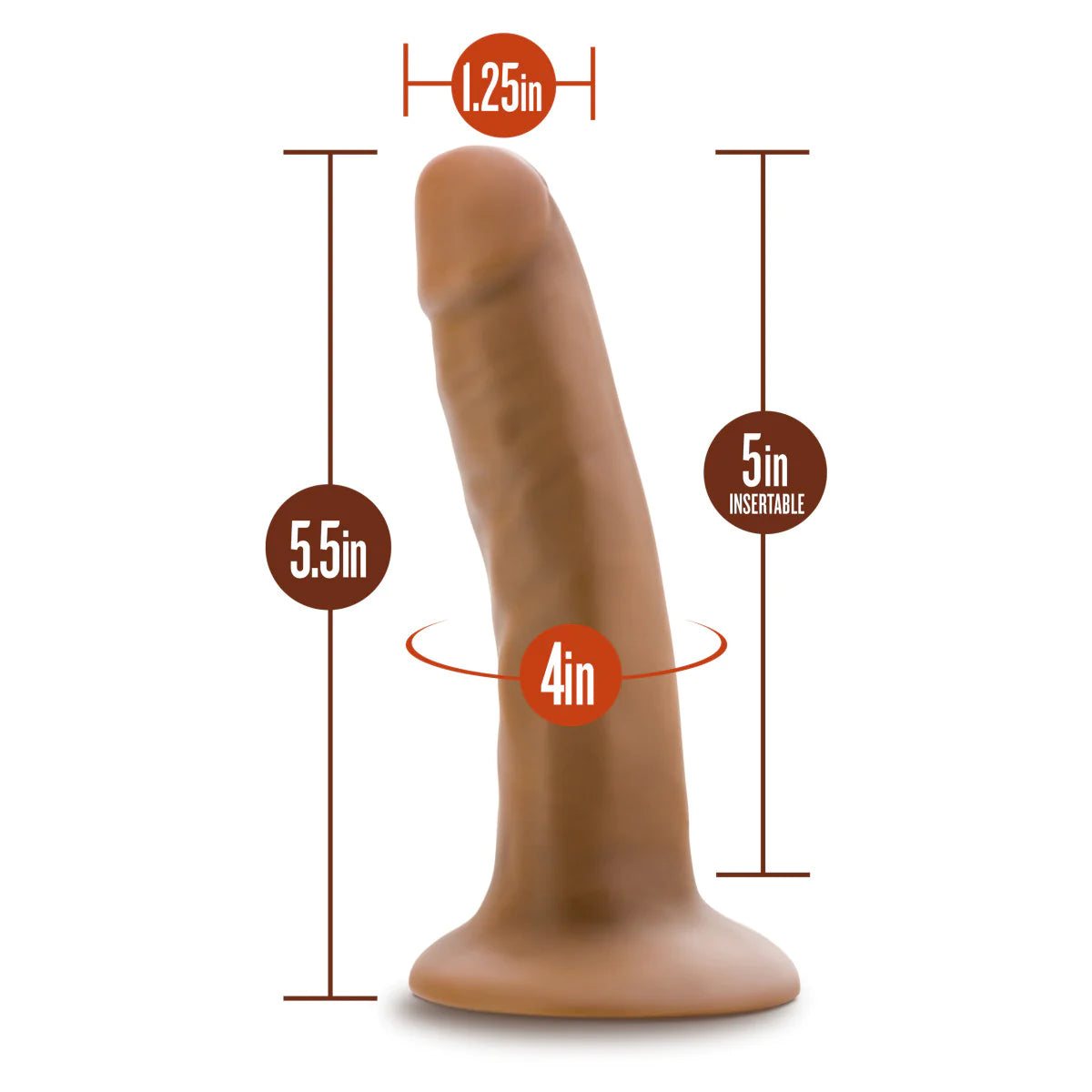 Dr. Skin Silicone Dr. Lucas Realistic Mocha 5.5-Inch Long Dildo