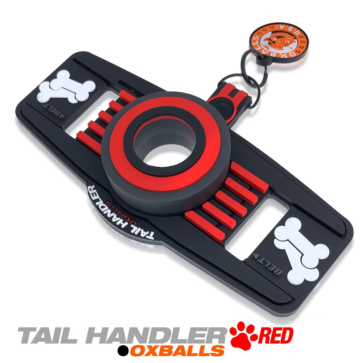 Oxballs Tail Handler Belt Strap Silicone Tail - Red