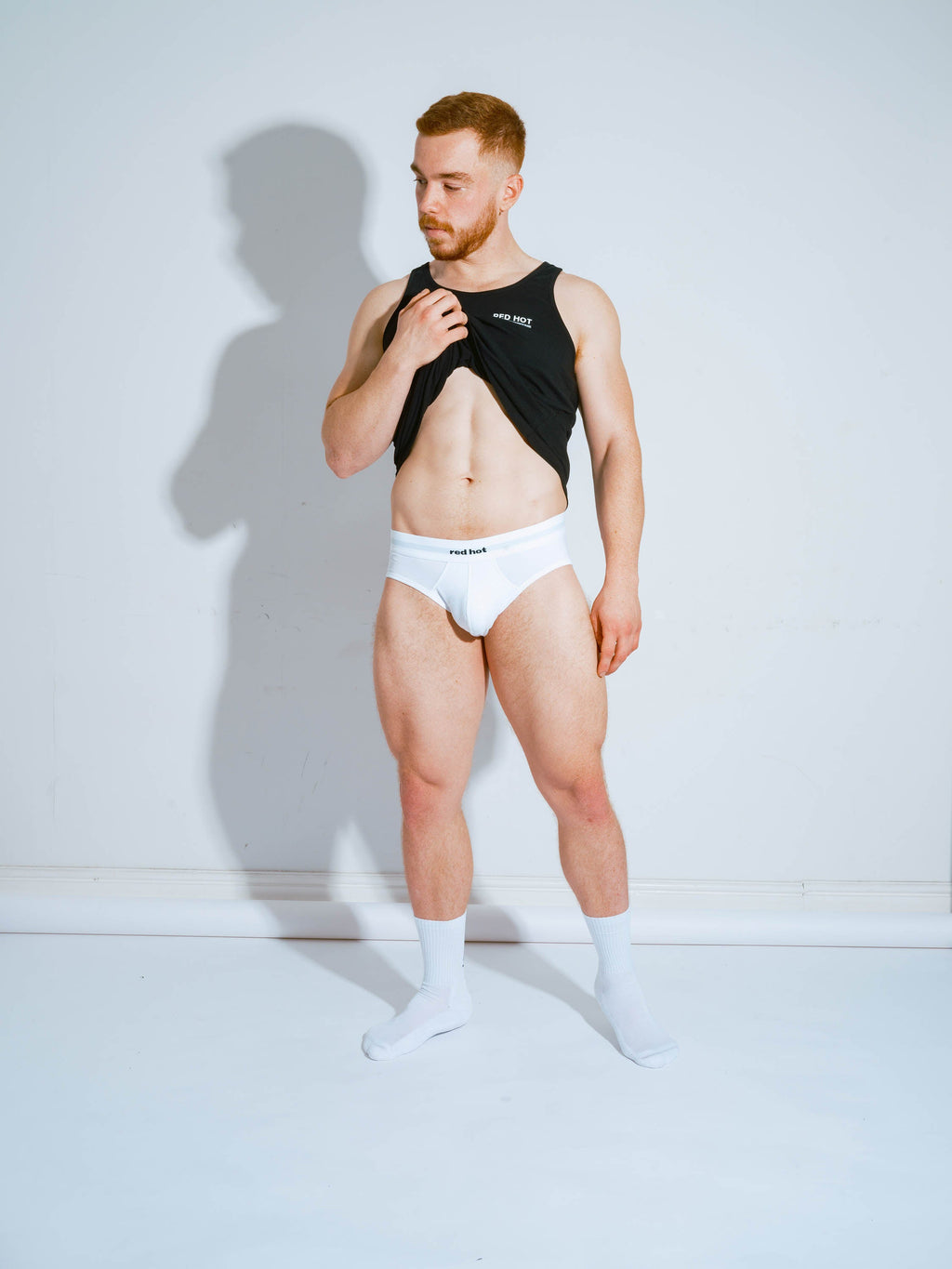 RED Hot Hip Brief Mono-Tone in White