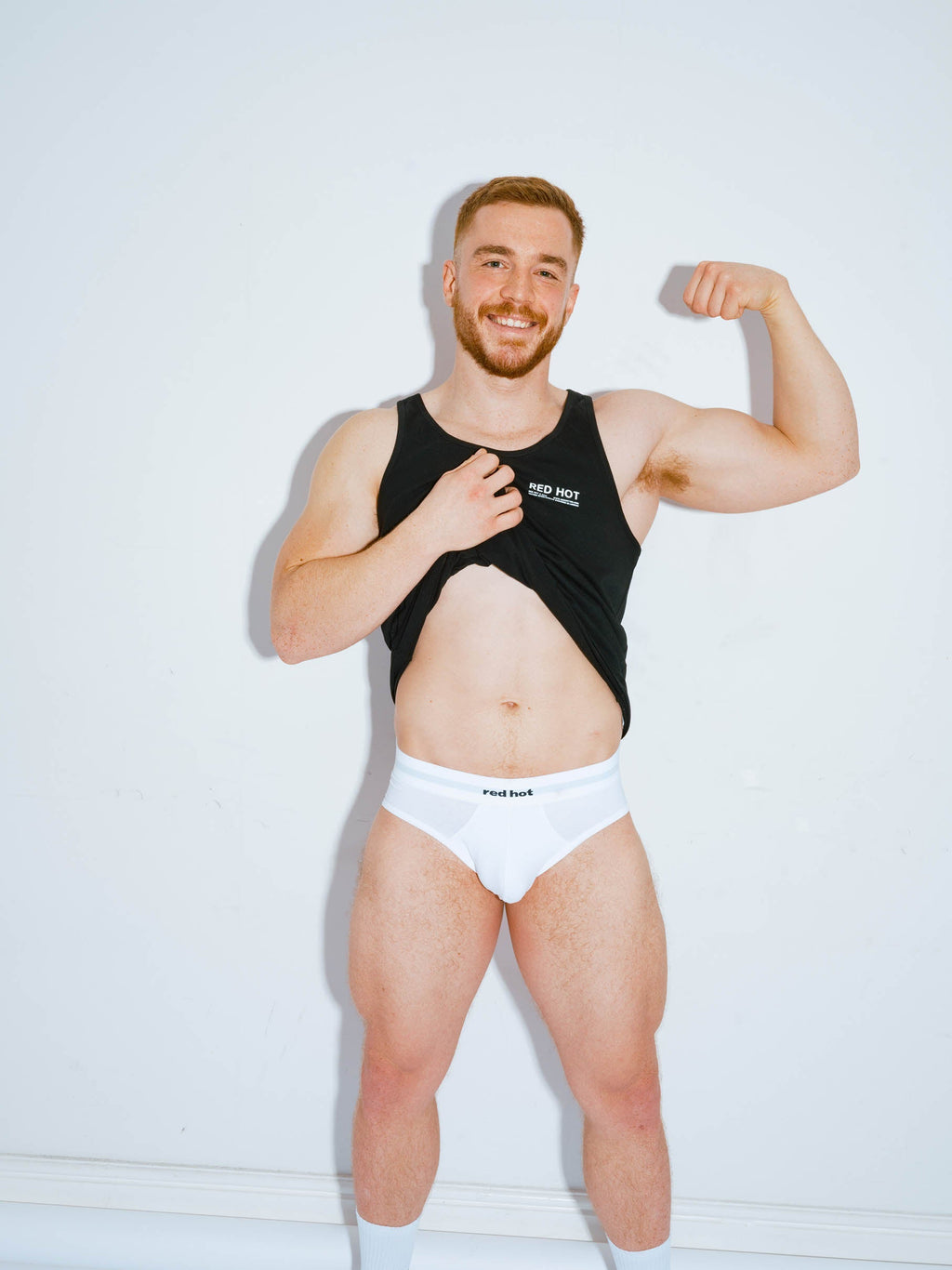 RED Hot Hip Brief Mono-Tone in White