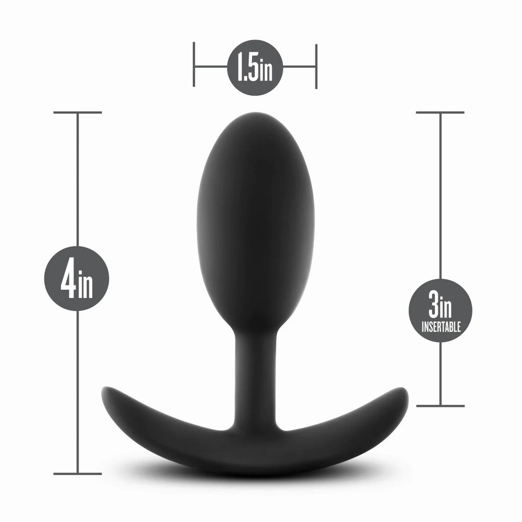 Anal Adventures Platinum Vibra Slim Black 4-Inch Anal Plug